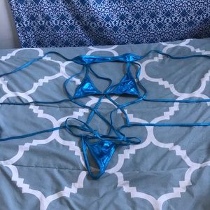 Sexy electric blue one piece